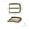 Пряжка металлическая - MR82, бронза, 3 шт