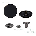 Кнопка установочная металлическая - KP01, прорезиненный чёрный, 50 шт